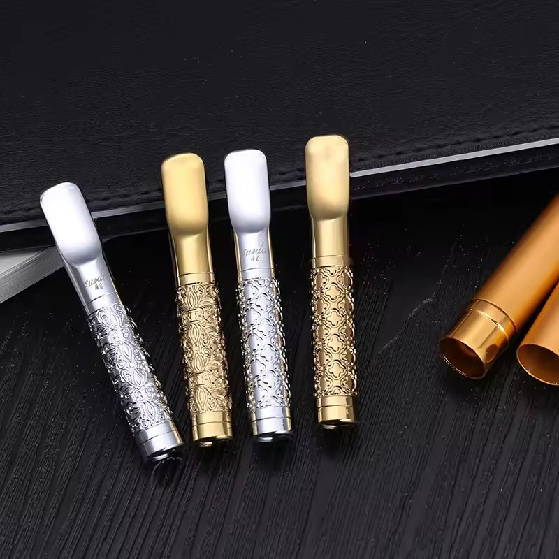 Smoking & Vaping Accessories - Alloy Universal Size Cigarette Mouthpiece Gold