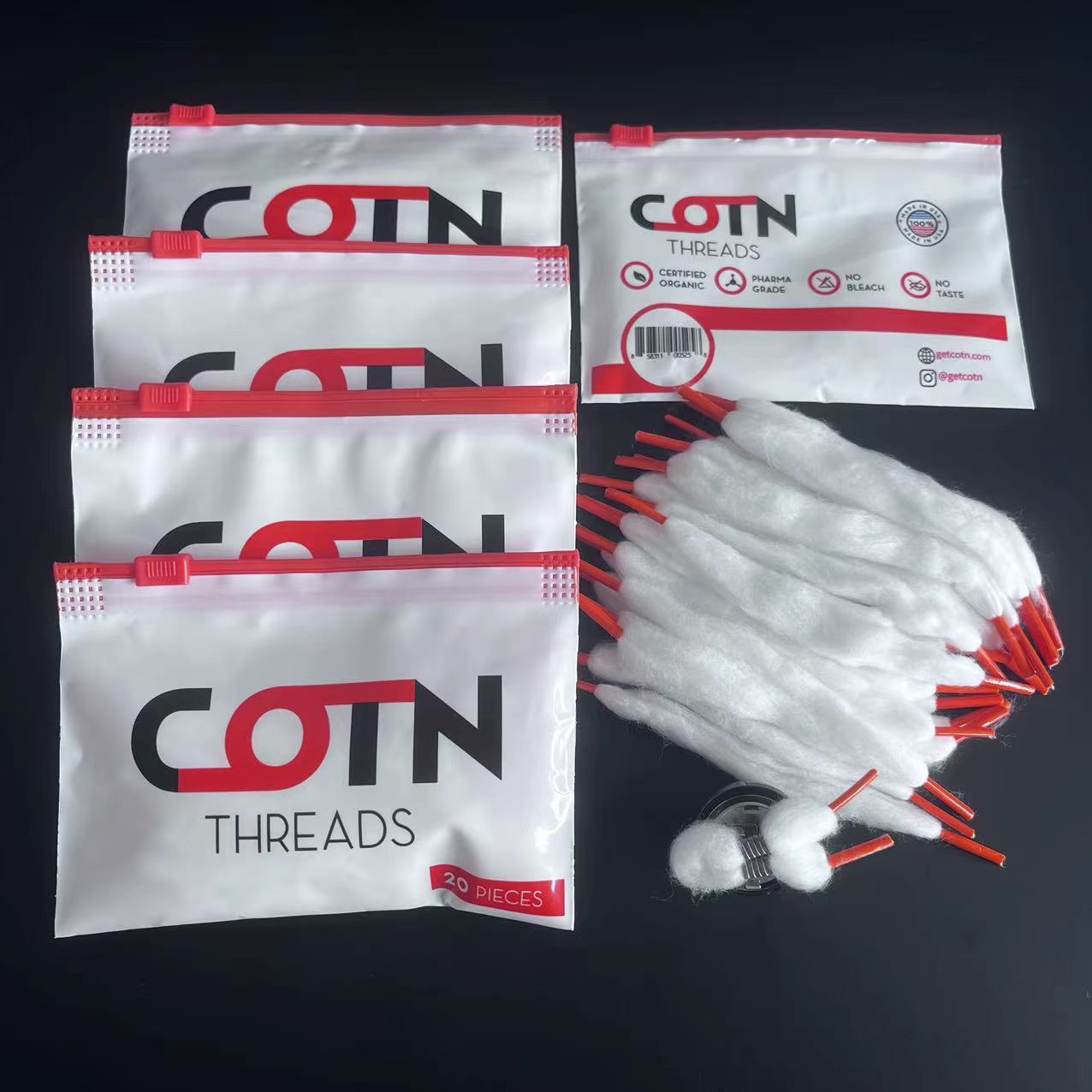 Cotton Wick Organic - 100/60/20pcs Prebuilt Wire Coil Threads Organic