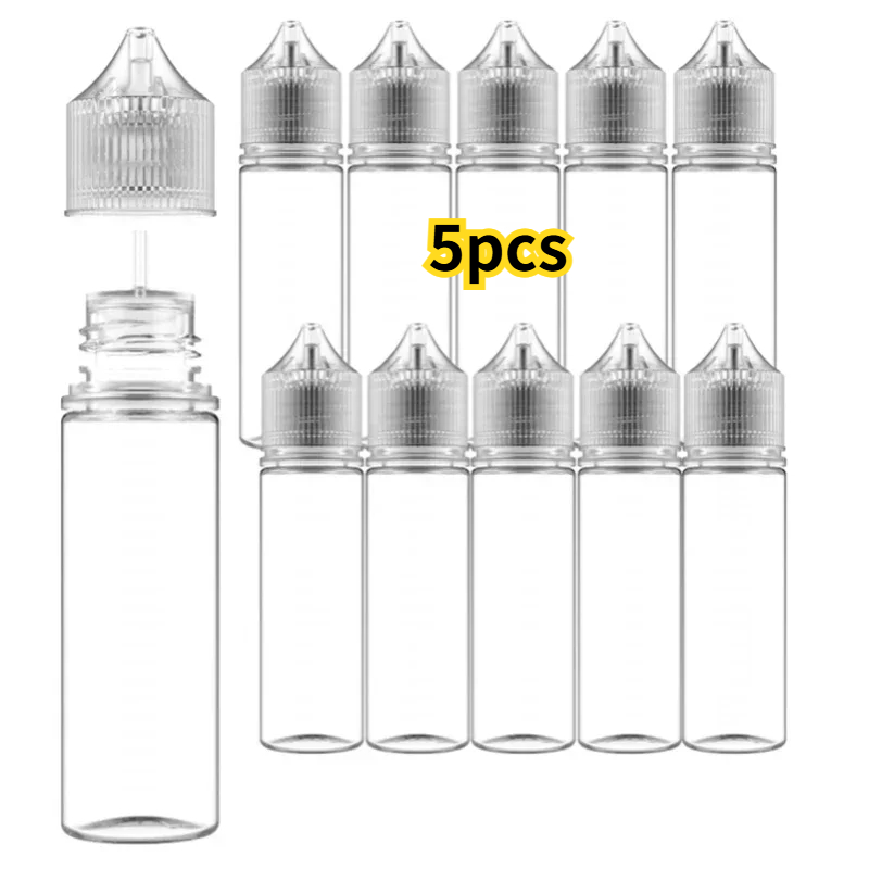 Juice Bottle Dropper - 5PCS 30ml-120ml PET Clear Dropper Bottles