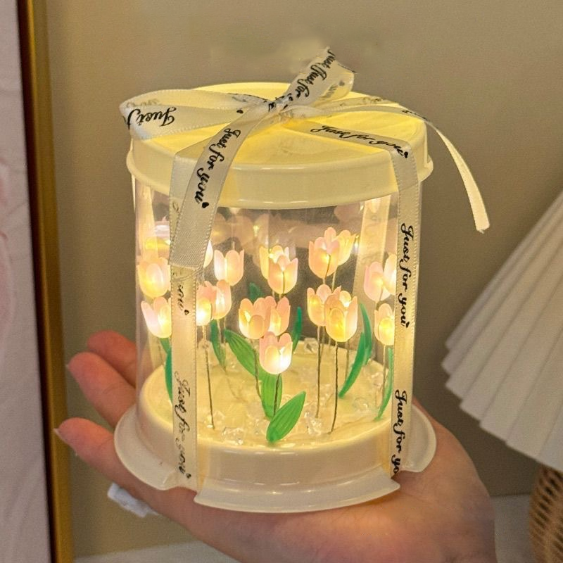Battery Case Storage - DIY Tulip Lamp Simulation Flower Sea