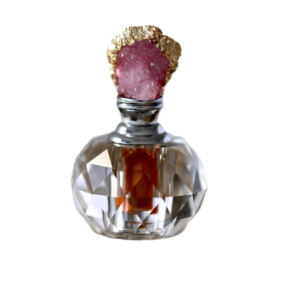Juice Bottle Dropper - Vintage Pink Crystal Essential Oil Bottle