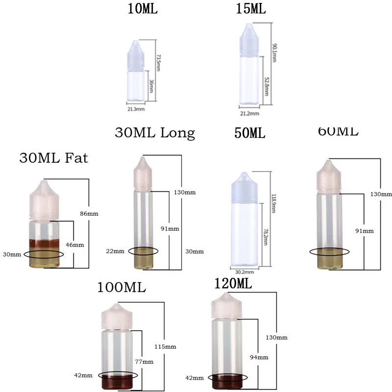 5Pcs 10/15/30/50/60/100/120ml  - Juice Bottle Dropper review and price