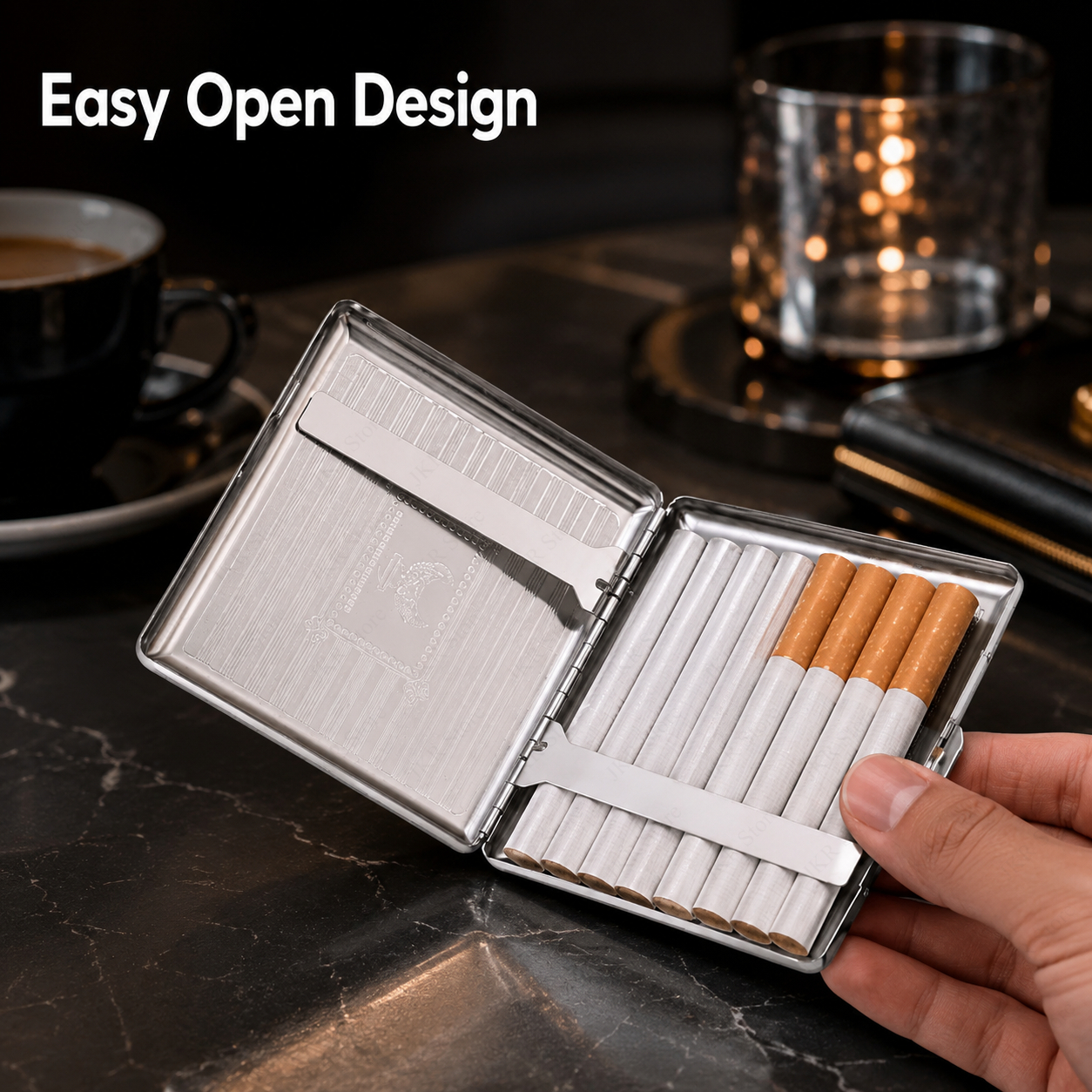 Portable Metal Cigarette Case  - Smoking & Vaping Accessories review and price