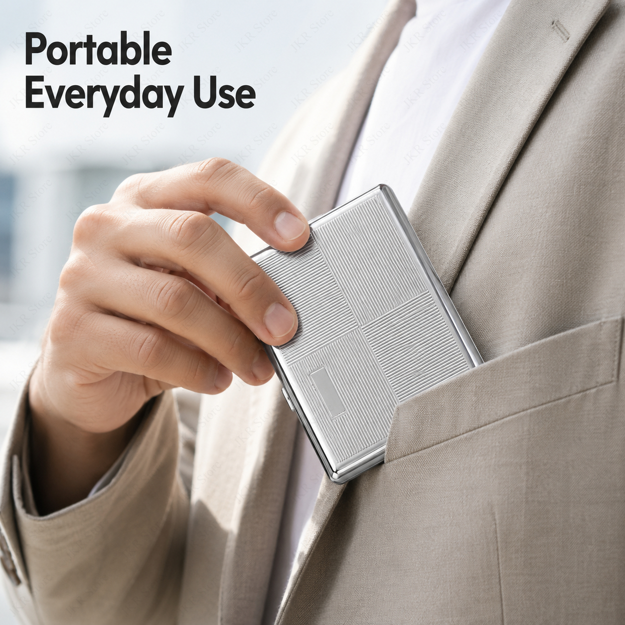 Portable Metal Cigarette Case  - Smoking & Vaping Accessories review and price