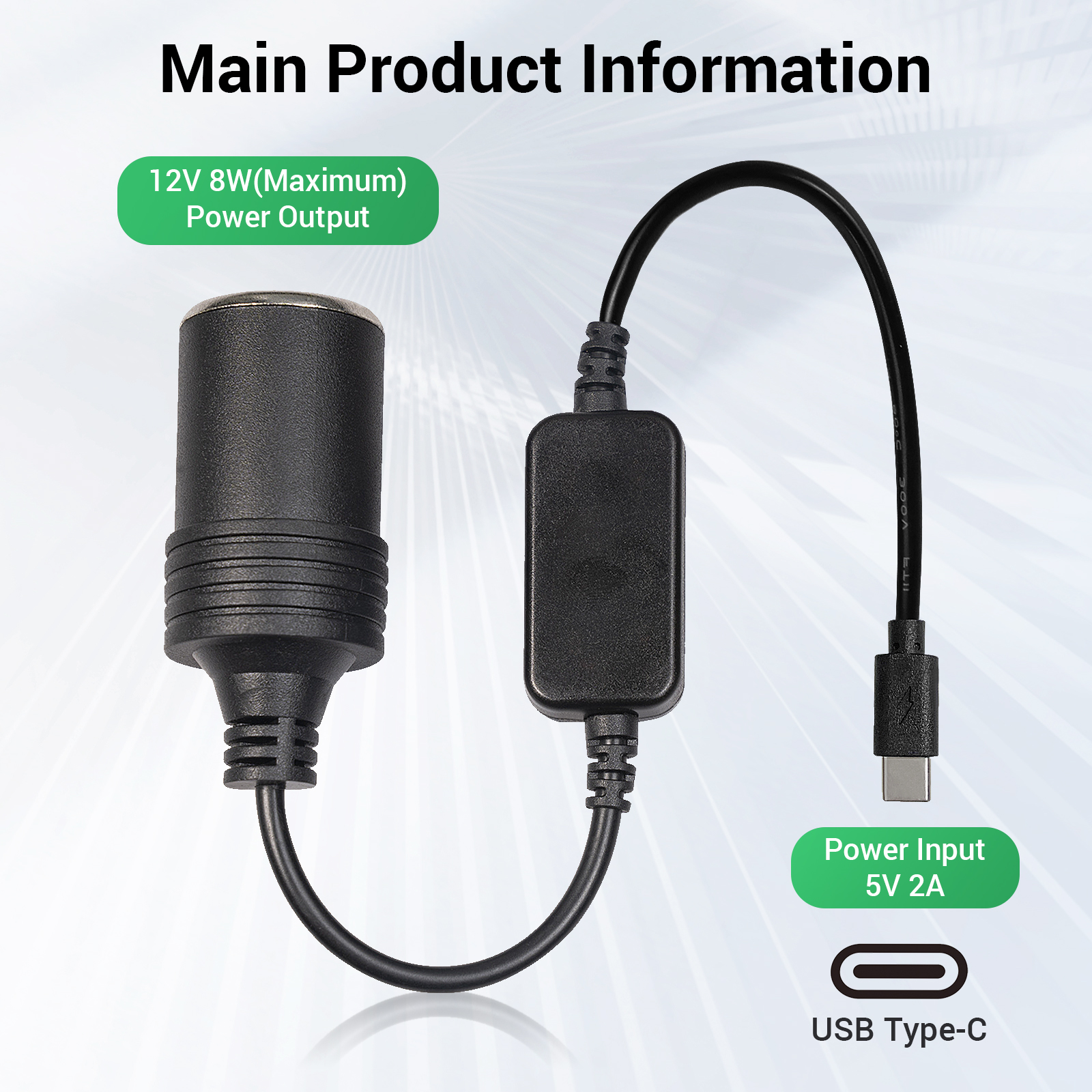 1pc 5V 2A USB To 12V Cigarette - Accessories Experts Vape review and price
