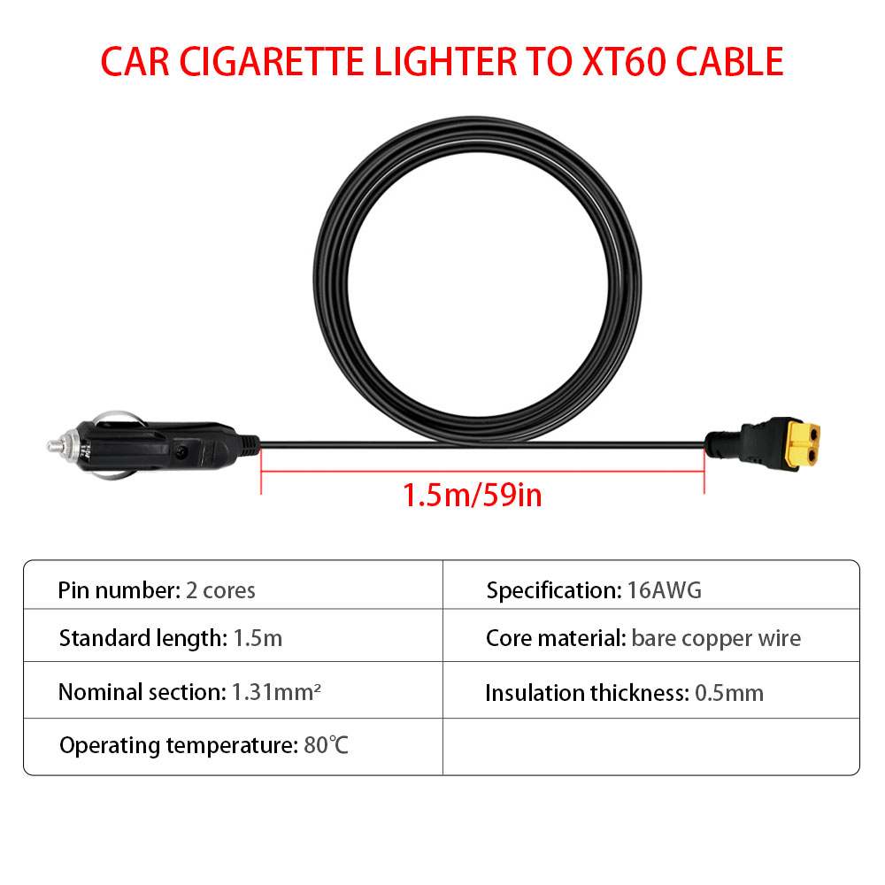 XT60 16AWG Plug Car Cigarette  - Accessories Experts Vape review and price