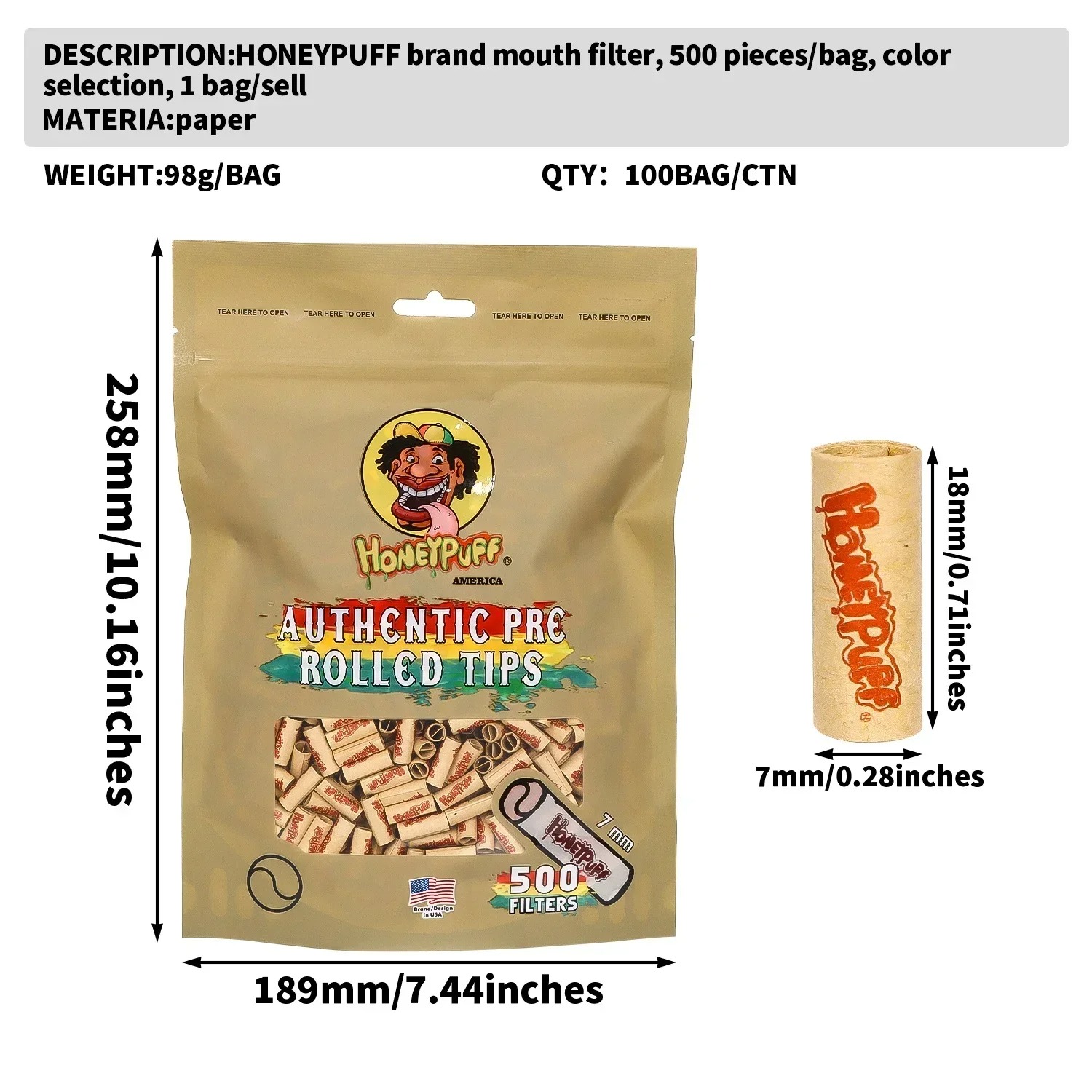 500Pcs/Lot Natural Unrefined P - Smoking & Vaping Accessories review and price